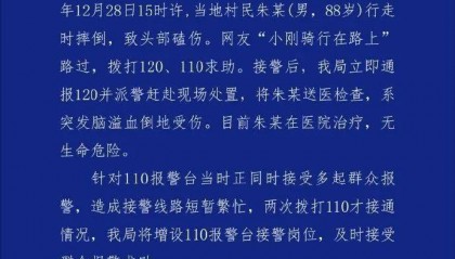 网友称救助他人时“三次拨打120不通、两次拨打110求助”？重庆警方通报