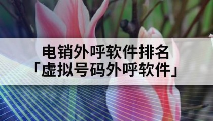 电销外呼软件排名「虚拟号码外呼软件」