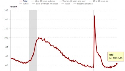美国7月失业率意外上升 非美货币走高