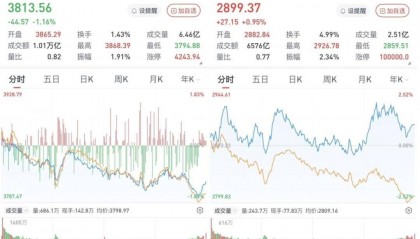 沪指跌1.16%,创指涨0.95%:AI硬件午后再度走强,两市成交超2.3万亿元