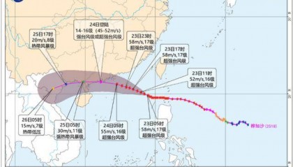 “桦加沙”逼近，预计明日将于广东沿海登陆
