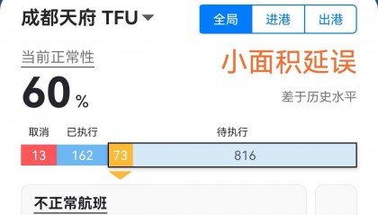 多个航班备降！成都天府国际机场因天气原因，航班正常率降至60%